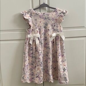 Floral Kids Dress with Bow Accents